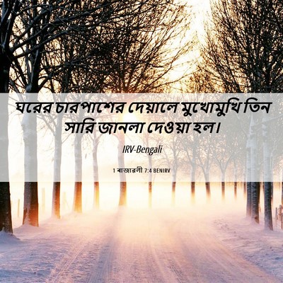Picture 06 - 1 ৰাজাৱলী 7:4 BENIRV - ঘরের চারপাশের - Bible Verse Picture