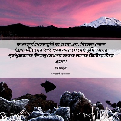 Picture 06 - 1 ৰাজাৱলী 8:34 BENIRV - তখন স্বর্গ থেকে - Bible Verse Picture