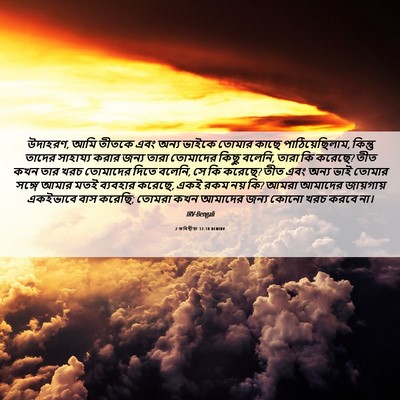 Picture 06 - 2 কৰিন্থীয়া 12:18 BENIRV - উদাহরণ, আমি তীতকে - Bible Verse Picture
