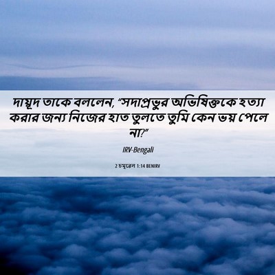 Picture 06 - 2 চমূৱেল 1:14 BENIRV - দায়ূদ তাকে বললেন, - Bible Verse Picture