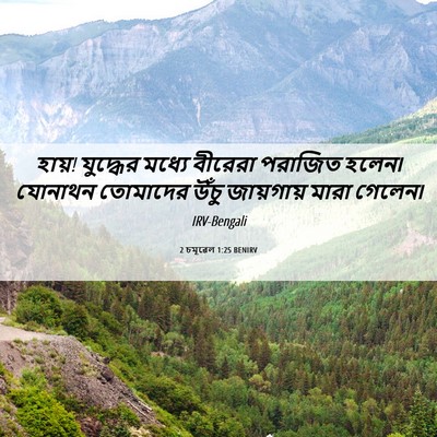 Picture 06 - 2 চমূৱেল 1:25 BENIRV - হায়! যুদ্ধের - Bible Verse Picture