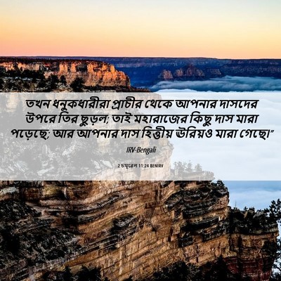 Picture 06 - 2 চমূৱেল 11:24 BENIRV - তখন ধনুকধারীরা - Bible Verse Picture