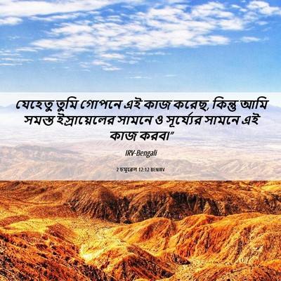 Picture 06 - 2 চমূৱেল 12:12 BENIRV - যেহেতু তুমি গোপনে - Bible Verse Picture