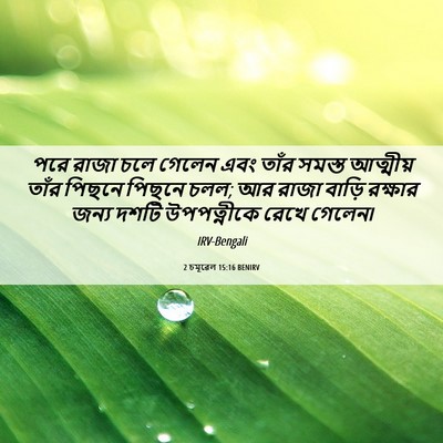 Picture 06 - 2 চমূৱেল 15:16 BENIRV - পরে রাজা চলে গেলেন - Bible Verse Picture