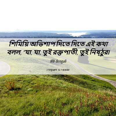 Picture 06 - 2 চমূৱেল 16:7 BENIRV - শিমিয়ি অভিশাপ - Bible Verse Picture