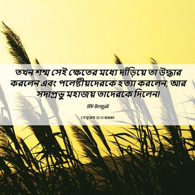Picture 06 - 2 চমূৱেল 23:12 BENIRV - তখন শম্ম সেই - Bible Verse Picture