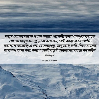 Picture 06 - 2 চমূৱেল 24:10 BENIRV - দায়ূদ লোকদেরকে - Bible Verse Picture