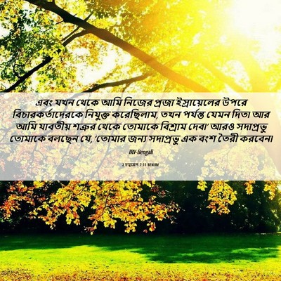 Picture 06 - 2 চমূৱেল 7:11 BENIRV - এবং যখন থেকে আমি - Bible Verse Picture