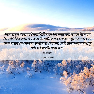 Picture 06 - 2 চমূৱেল 8:14 BENIRV - পরে দায়ূদ ইদোমে - Bible Verse Picture