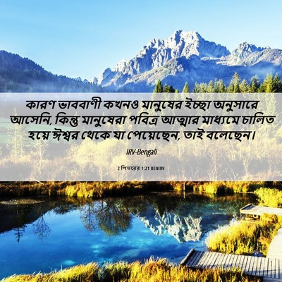 Picture 06 - 2 পিতরের 1:21 BENIRV - কারণ ভাববাণী কখনও - Bible Verse Picture