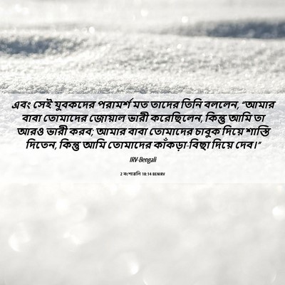 Picture 06 - 2 বংশাৱলি 10:14 BENIRV - এবং সেই যুবকদের - Bible Verse Picture