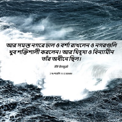 Picture 06 - 2 বংশাৱলি 11:12 BENIRV - আর সমস্ত নগরে ঢাল ও - Bible Verse Picture