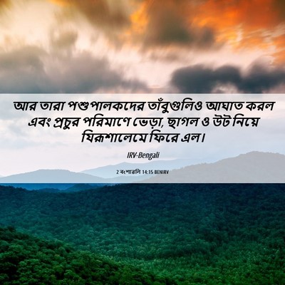 Picture 06 - 2 বংশাৱলি 14:15 BENIRV - আর তারা - Bible Verse Picture