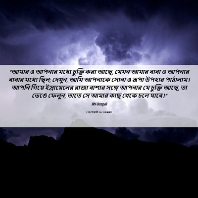 Picture 06 - 2 বংশাৱলি 16:3 BENIRV - “আমার ও আপনার - Bible Verse Picture