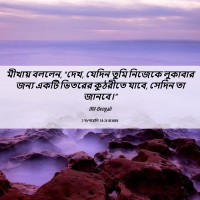Picture 06 - 2 বংশাৱলি 18:24 BENIRV - মীখায় বললেন, “দেখ, - Bible Verse Picture