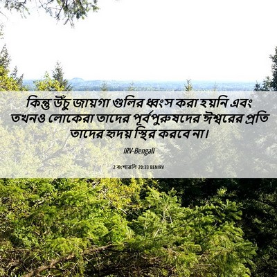 Picture 06 - 2 বংশাৱলি 20:33 BENIRV - কিন্তু উঁচু - Bible Verse Picture