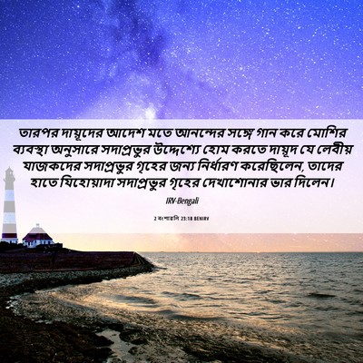 Picture 06 - 2 বংশাৱলি 23:18 BENIRV - তারপর দায়ূদের - Bible Verse Picture
