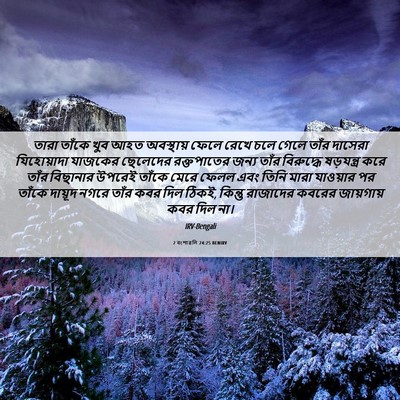 Picture 06 - 2 বংশাৱলি 24:25 BENIRV - তারা তাঁকে খুব আহত - Bible Verse Picture