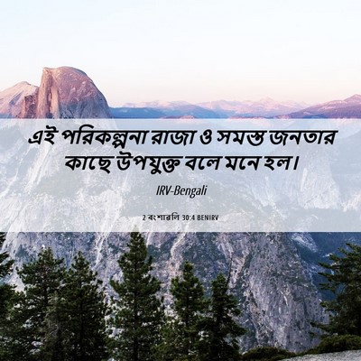 Picture 06 - 2 বংশাৱলি 30:4 BENIRV - এই পরিকল্পনা রাজা - Bible Verse Picture