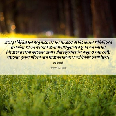 Picture 06 - 2 বংশাৱলি 31:16 BENIRV - এছাড়া বিভিন্ন দল - Bible Verse Picture