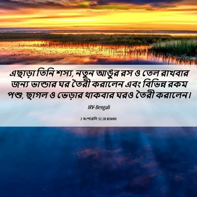 Picture 06 - 2 বংশাৱলি 32:28 BENIRV - এছাড়া তিনি শস্য, - Bible Verse Picture