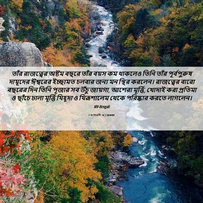 Picture 06 - 2 বংশাৱলি 34:3 BENIRV - তাঁর রাজত্বের - Bible Verse Picture