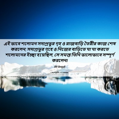 Picture 06 - 2 বংশাৱলি 7:11 BENIRV - এই ভাবে শলোমন - Bible Verse Picture