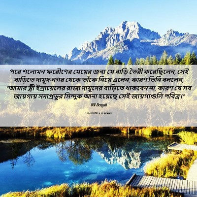 Picture 06 - 2 বংশাৱলি 8:11 BENIRV - পরে শলোমন ফরৌণের - Bible Verse Picture