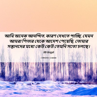 Picture 06 - 2 যোহনের 1:4 BENIRV - আমি অনেক আনন্দিত, - Bible Verse Picture