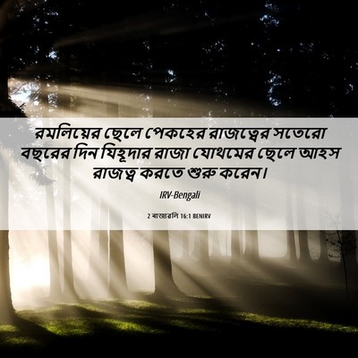Picture 06 - 2 ৰাজাৱলি 16:1 BENIRV - রমলিয়ের ছেলে - Bible Verse Picture