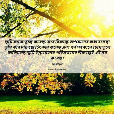 Picture 06 - 2 ৰাজাৱলি 19:22 BENIRV - তুমি কাকে তুচ্ছ - Bible Verse Picture