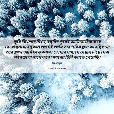 Picture 06 - 2 ৰাজাৱলি 19:25 BENIRV - তুমি কি শোন নি যে, - Bible Verse Picture