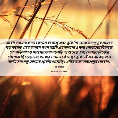 Picture 06 - 2 ৰাজাৱলি 22:19 BENIRV - কারণ তোমার হৃদয় - Bible Verse Picture