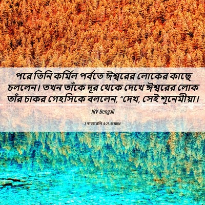 Picture 06 - 2 ৰাজাৱলি 4:25 BENIRV - পরে তিনি কর্মিল - Bible Verse Picture
