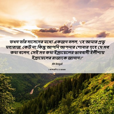 Picture 06 - 2 ৰাজাৱলি 6:12 BENIRV - তখন তাঁর দাসেদের - Bible Verse Picture