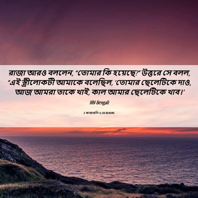 Picture 06 - 2 ৰাজাৱলি 6:28 BENIRV - রাজা আরও বললেন, - Bible Verse Picture