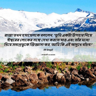 Picture 06 - 2 ৰাজাৱলি 8:8 BENIRV - রাজা তখন - Bible Verse Picture