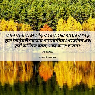 Picture 06 - 2 ৰাজাৱলি 9:13 BENIRV - তখন তারা - Bible Verse Picture