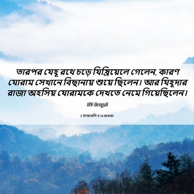 Picture 06 - 2 ৰাজাৱলি 9:16 BENIRV - তারপর যেহূ রথে - Bible Verse Picture