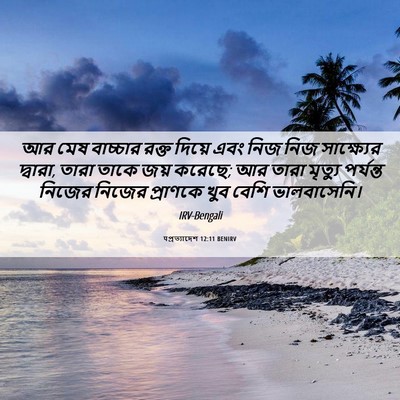 Picture 06 - पপ্রত্যাদেশ 12:11 BENIRV - আর মেষ বাচ্চার - Bible Verse Picture