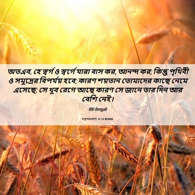 Picture 06 - पপ্রত্যাদেশ 12:12 BENIRV - অতএব, হে স্বর্গ ও - Bible Verse Picture