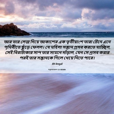 Picture 06 - पপ্রত্যাদেশ 12:4 BENIRV - আর তার লেজ দিয়ে - Bible Verse Picture