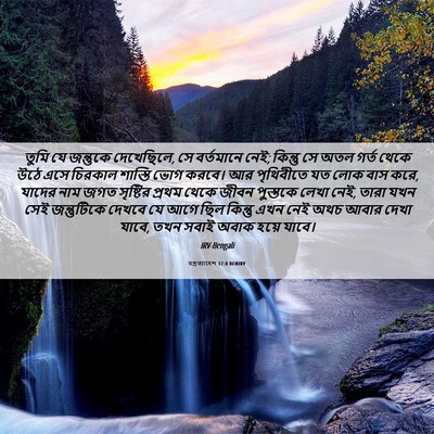 Picture 06 - पপ্রত্যাদেশ 17:8 BENIRV - তুমি যে জন্তুকে - Bible Verse Picture