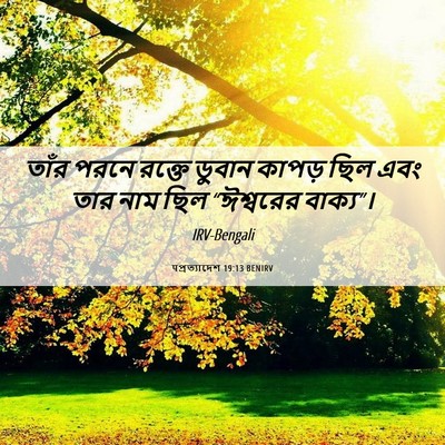 Picture 06 - पপ্রত্যাদেশ 19:13 BENIRV - তাঁর পরনে রক্তে - Bible Verse Picture