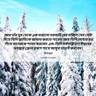 Picture 06 - पপ্রত্যাদেশ 19:15 BENIRV - আর তাঁর মুখ থেকে এক - Bible Verse Picture