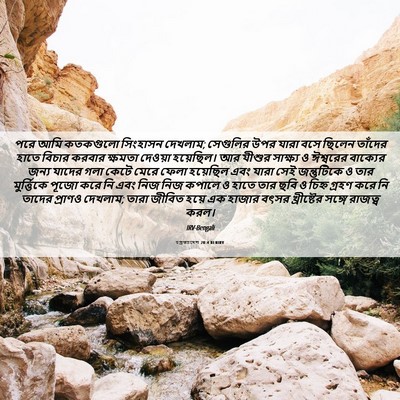 Picture 06 - पপ্রত্যাদেশ 20:4 BENIRV - পরে আমি কতকগুলো - Bible Verse Picture