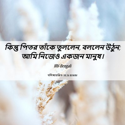 Picture 06 - पশিষ্যচরিত 10:26 BENIRV - কিন্তু পিতর তাঁকে - Bible Verse Picture