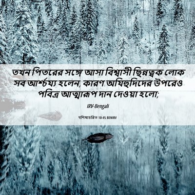 Picture 06 - पশিষ্যচরিত 10:45 BENIRV - তখন পিতরের সঙ্গে - Bible Verse Picture