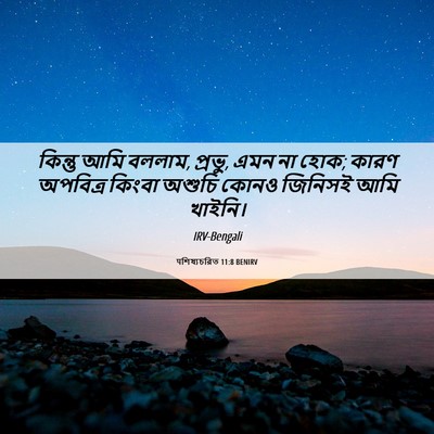 Picture 06 - पশিষ্যচরিত 11:8 BENIRV - কিন্তু আমি বললাম, - Bible Verse Picture