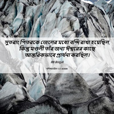 Picture 06 - पশিষ্যচরিত 12:5 BENIRV - সুতরাং পিতরকে - Bible Verse Picture